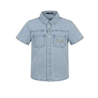 Daniele Alessandrini Camicia In Denim Con Logo Per Neonato 1296CD00362
