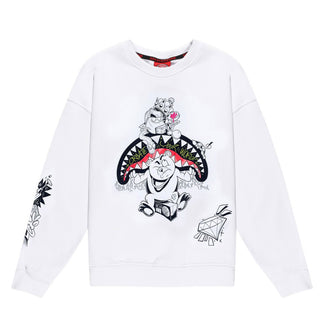 SPRAYGROUND Felpa Girocollo Bianca Con Stampa Da Bambino SPY1415E