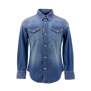 Dsquared2 Camicia in denim blu scuro con logo DQ02DG-D00YJ