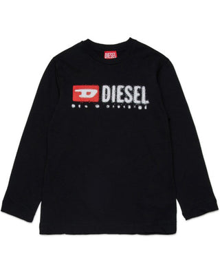 Diesel T-shirt manica lunga in jersey con logo Diesel Denim Division J02474-00YI9