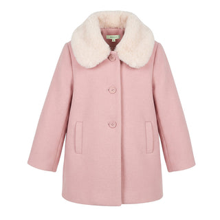 Kokka Cappotto Rosa In Misto Lana A26BCA9572 Per Bambina