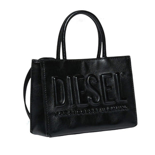 Diesel Borsa Nera In Similpelle Con Logo In Rilievo J02529-P8073-T8013
