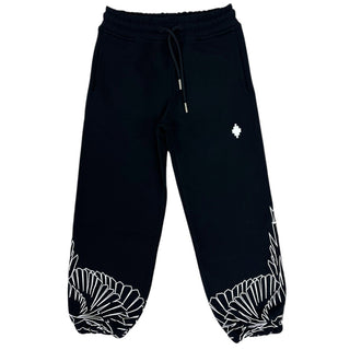 Marcelo Burlon Pantaloni jogger neri con motivo ali F5CMJBFP074