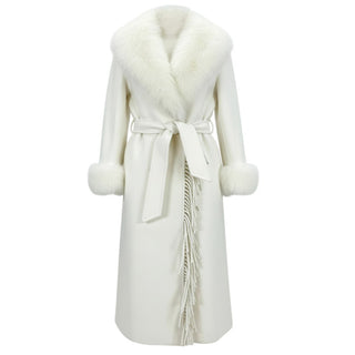 Regina Cappotto Con Frange e Pelliccia 12014A In Cashmere
