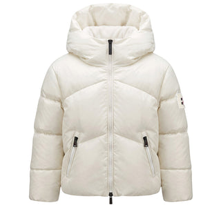 After Label Piumino Avorio Trapuntato Con Cappuccio 3441O00036/2 Per Bambina