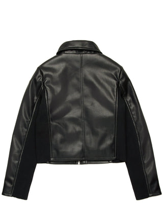 Diesel Giubbino nero in similpelle da bambina J02222-KXB9D