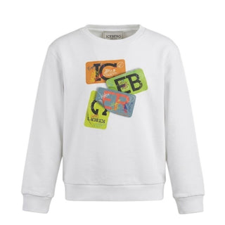 Iceberg Felpa Girocollo Bianca Per Bambino MFICE6104BJ-V2