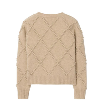 Burberry Cardigan Beige In Lana E Cashmere Con Fiocco 8117182