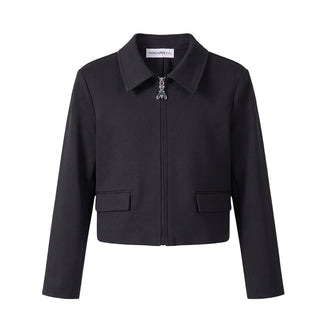 Patrizia Pepe Giacca Corta Nera Con Zip 7S0006/A641-K103 Per Bambina