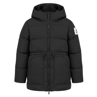 After Label Piumino Trapuntato Nero Con Cappuccio 3441OZ00038/1 Per Bambina