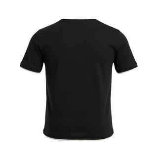 Emanuel Pris T-shirt Nera In Filo A Maniche Corte ETS3165RN