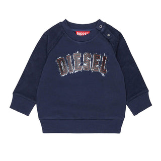 Diesel Felpa Girocollo Blu Con Logo K00849-KYA2W-K8AT Per Neonato
