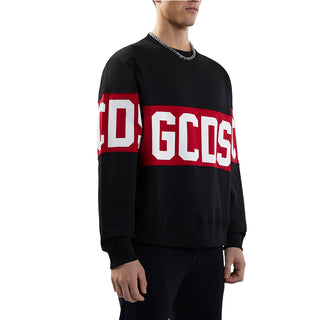 GCDS Felpa Girocollo Nera Con Logo Z0MLQE139F004/999R Unisex