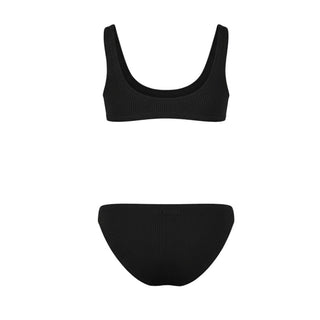 Mc2 Saint Barth Bikini Baker Nero In Tessuto Crinkle BAK0002/02901L Per Bambina