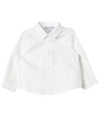 Emporio Armani Camicia avorio in popeline da neonato 6DHC86-1NIUZ