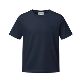 Mc2 Saint Barth T-shirt Blu Dover Jr Con Logo Ricamato DOV0002/00874L Per Bambino