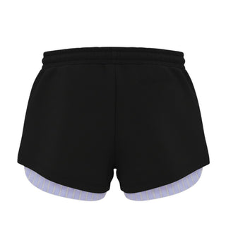 Barrow Shorts Neri In Felpa Con Logo E Smile S6BKJGSH130-110