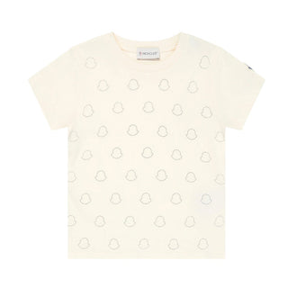 Moncler T-shirt Panna A Manche Corte Con Strass J19548C00025-050