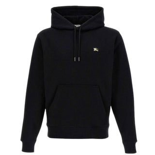 Burberry Felpa Nera In Cotone Con Cappuccio 8112807