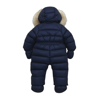 Il Gufo Eskimo blu con pelliccia da neonata A14NO028EC701
