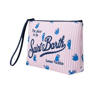 Mc2 Saint Barth Pochette Aline In Scuba Con Fantasia A Righe Rosa e Folivora ALIN001/02111L