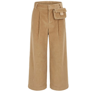 Fendi Pantaloni Beige In Velluto A Coste JFF409-AY8T-F0QU5 Per Bambina