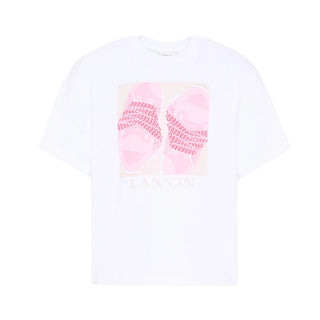 Lanvin T-shirt Bianca Con Stampa Per Bambine N30332/10P