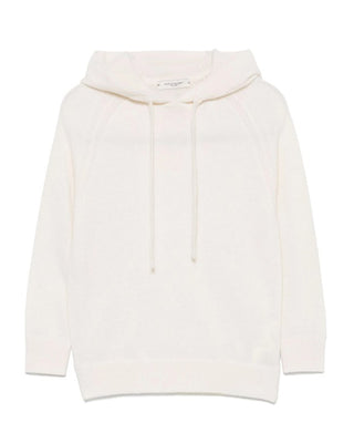 Paolo Pecora Maglia avorio con cappuccio in lana PP3751