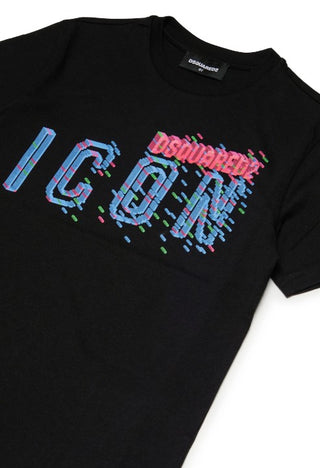 Dsquared2 T-shirt girocollo con logo e stampa DQ2035-D00MM