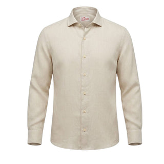 Mc2 Saint Barth Camicia Pamplona In Lino Beige PAMP001/00138L Per Uomo