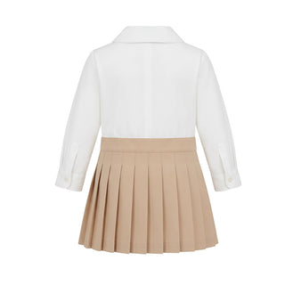 Fendi Vestina In Popeline DI Cotone E Gabardine BFB639-AS5Y-F1P2N Per Neonata