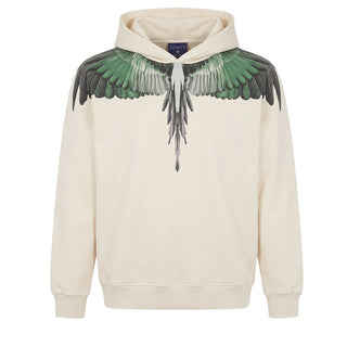 Marcelo Burlon Felpa Avorio Con Cappuccio E Stampa F6CMJBHS030-412 Per Bambini