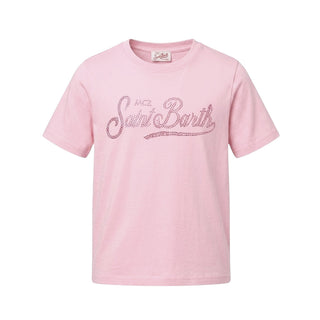 Mc2 Saint Barth T-shirt Rosa Elly Con Strass ELLI001/02297L Per Bambina