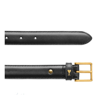 Amis Paris Cintura Paris Paris In Pelle Nera Con Dettaglio Oro UBL029.AL0139