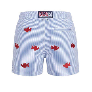Mc2 Saint Barth Costume Jean A Righe Azzurre E Ricamo Pesci Per Bambino JEA0011/00603L