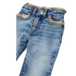 Dsquared2 Jeans A Zampa Con Dettagli Arricciati DQ3573-D0AHQ-DQ01 Per Neonata