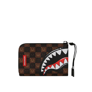 SPRAYGROUND Portafoglio SHARKS IN PARIS WTF BUBBLE BROWN CHECK 910W9302NSZ