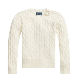 Polo Ralph Lauren Maglia Avorio A Trecce Per Bambina 312901316011