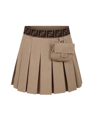 Fendi Gonna beige a plissé con baguette JFE124-ADEH