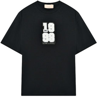Elisabetta Franchi T-Shirt mit Rundhalsausschnitt EFTS215.0 mit Applikation