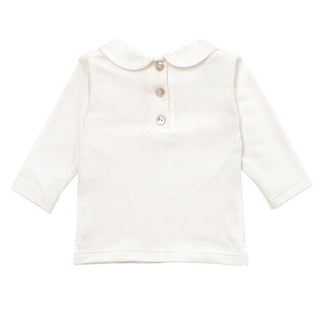 Coccodè T-shirt avorio in jersey con colletto Peter Pan C62184