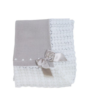 Baby Fashion Blanket WITH WORKED EDGE AND BOW 501.10