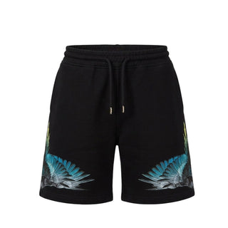 Marcelo Burlon Bermuda In Felpa Nero Con Stampa Per Bambino S6CMJBBE016-110