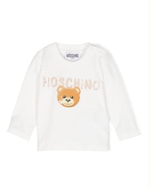 Moschino T-Shirt mit Rundhalsausschnitt und appliziertem Logo MRO00E