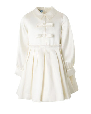 Mimisol Abito elegante avorio con fiocchi MFAB688