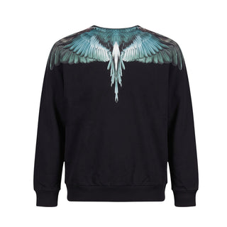 Marcelo Burlon Felpa Girocollo Nera Con Wings F6CMJBSW033-110 Per Bambini