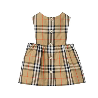Burberry Vestina In Cotone Check Con Body E Cappellino 8117967 Per Neonata