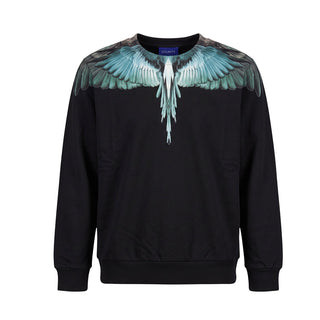 Marcelo Burlon Felpa Girocollo Nera Con Wings F6CMJBSW033-110 Per Bambini