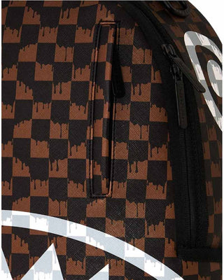 SPRAYGROUND Zaino BROWN AND CREAM DRIP CHECK SHARK 910B8552NSZ