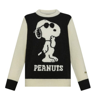 Sun68 Maglia bicolore in misto lana con motivo Peanuts K45363